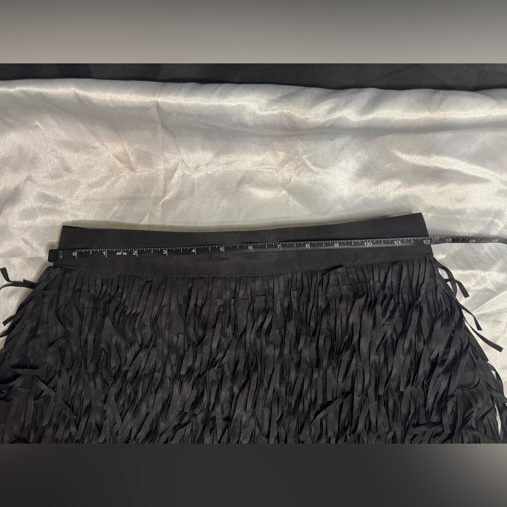 Elegant Black Fringe Skirt - Picture 4 of 7